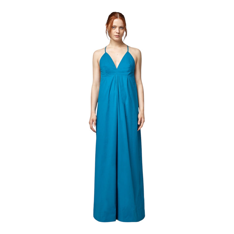 Vestiti casual Donna Alpha Studio - Abito S/M Lungo Popeline Unito - Turchese