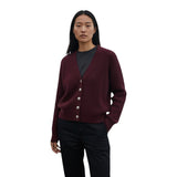 Cardigan Donna Pour Moi - Giacca In Maglia Costa Inglese Bottoni - Bordeaux