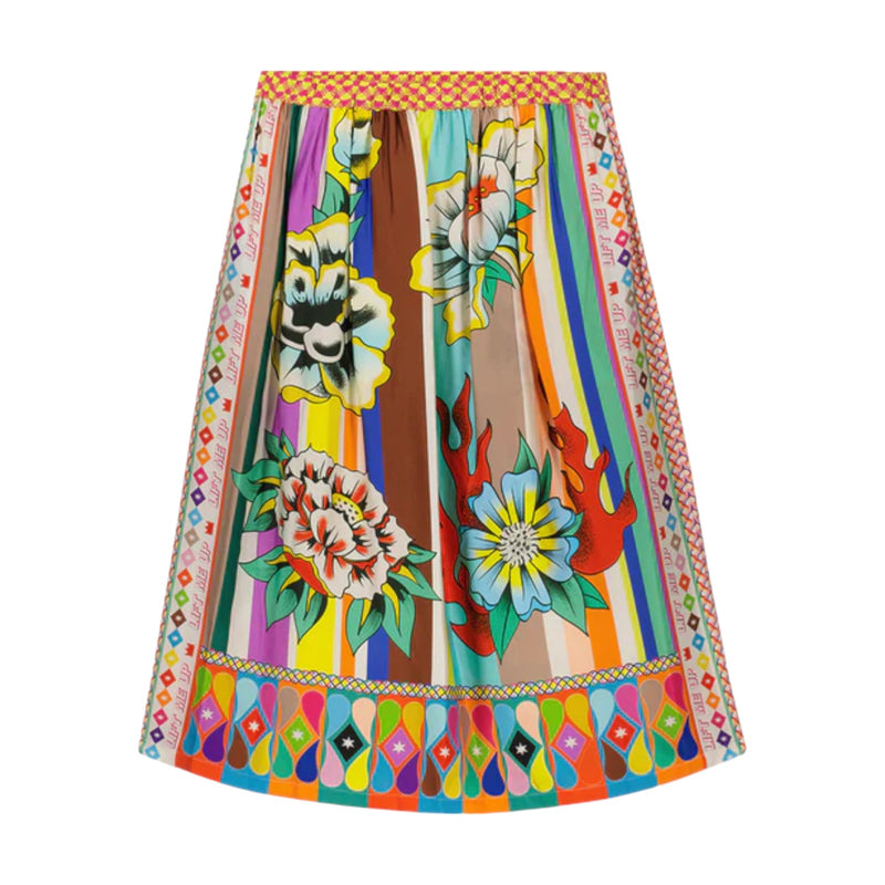 Gonne casual Donna Me369 - Vanessa Printed Midi Skirt - Multicolore