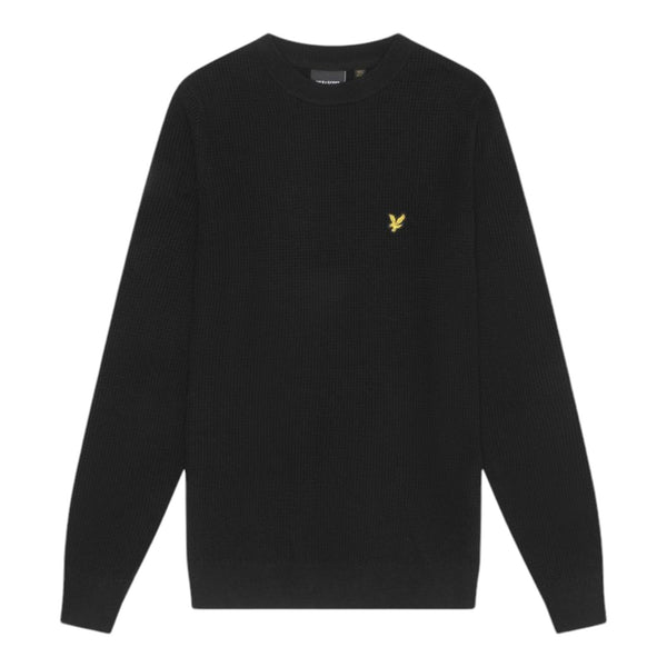 Maglioni Uomo Lyle & Scott - Grid Knit Crew Neck Jumper - Nero