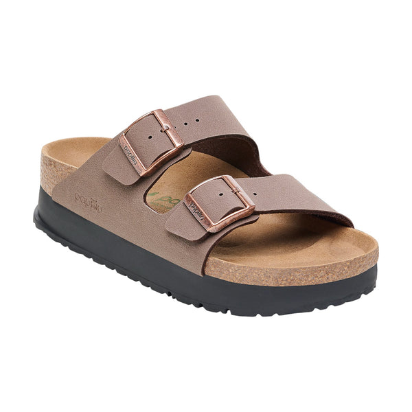 Sandali Donna Birkenstock - Arizona Platform mocca veg, Birko Flor - Marrone