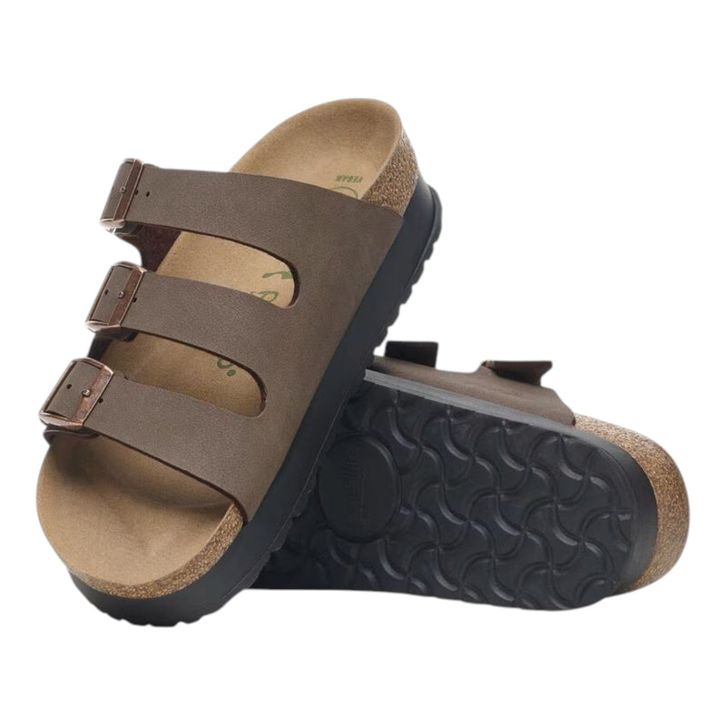 Sandali Donna Birkenstock - Florida Platf mocca veg, Birkibuc - Marrone