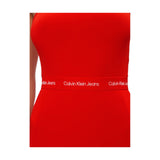 Vestiti casual Donna Calvin Klein - Logo Elastic Strappy Dress - Rosso