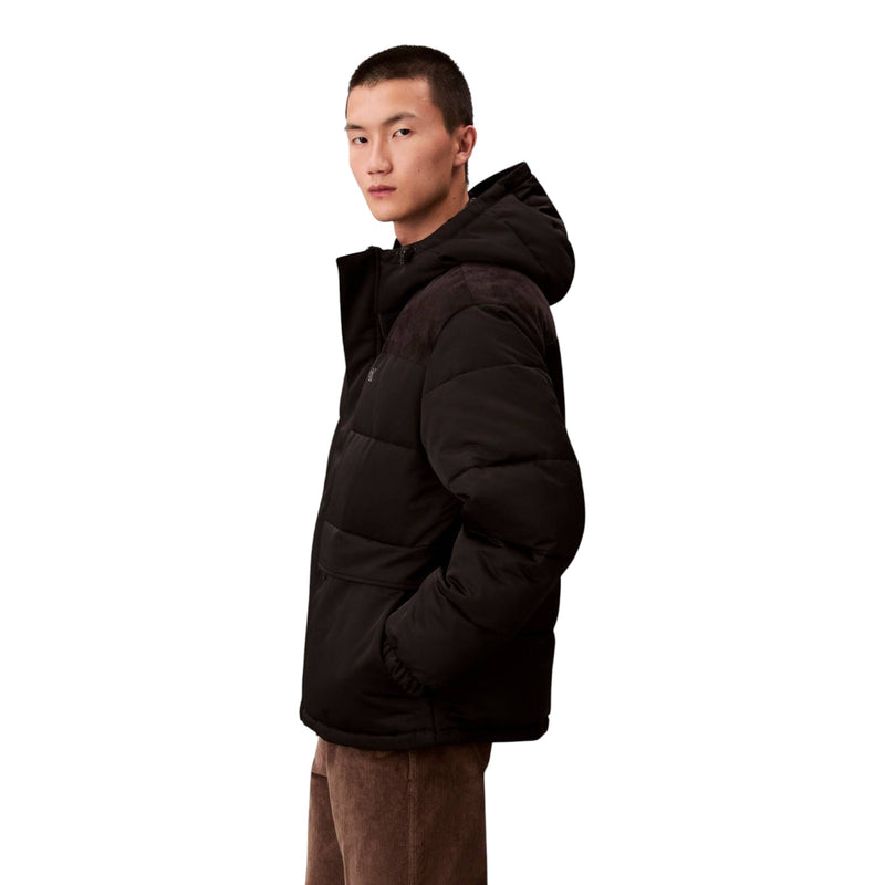 Giubbini Uomo Calvin Klein - Ls Corduroy Mixed Media Puffer J - Nero