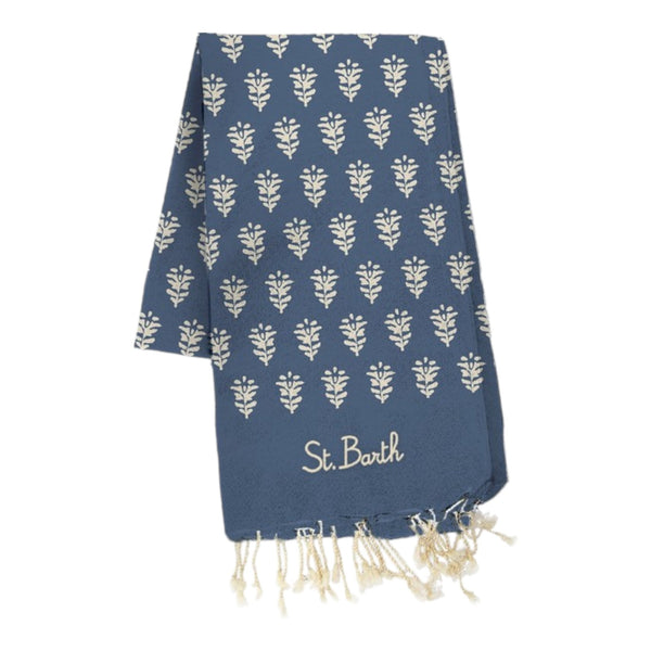 Teli mare Unisex Mc2 Saint Barth - Foutas J N Jacquard Beach Towel With Fringe - Blu