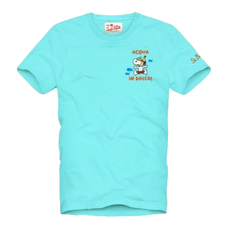 T-shirt Bambini Unisex Mc2 Saint Barth - Portofino Jr-T-Shirt With Embroidery - Celeste