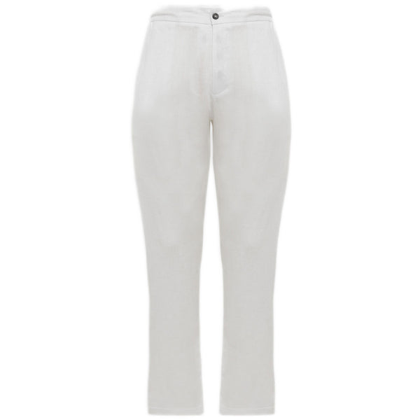 Pantaloni Uomo Alpha Studio - Panta Lungo Lino Navetta - Bianco