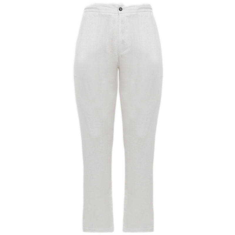 Pantaloni Uomo Alpha Studio - Panta Lungo Lino Navetta - Bianco