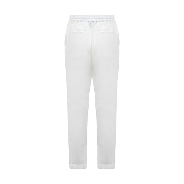 Pantaloni Uomo Alpha Studio - Panta Lungo Lino Navetta - Bianco