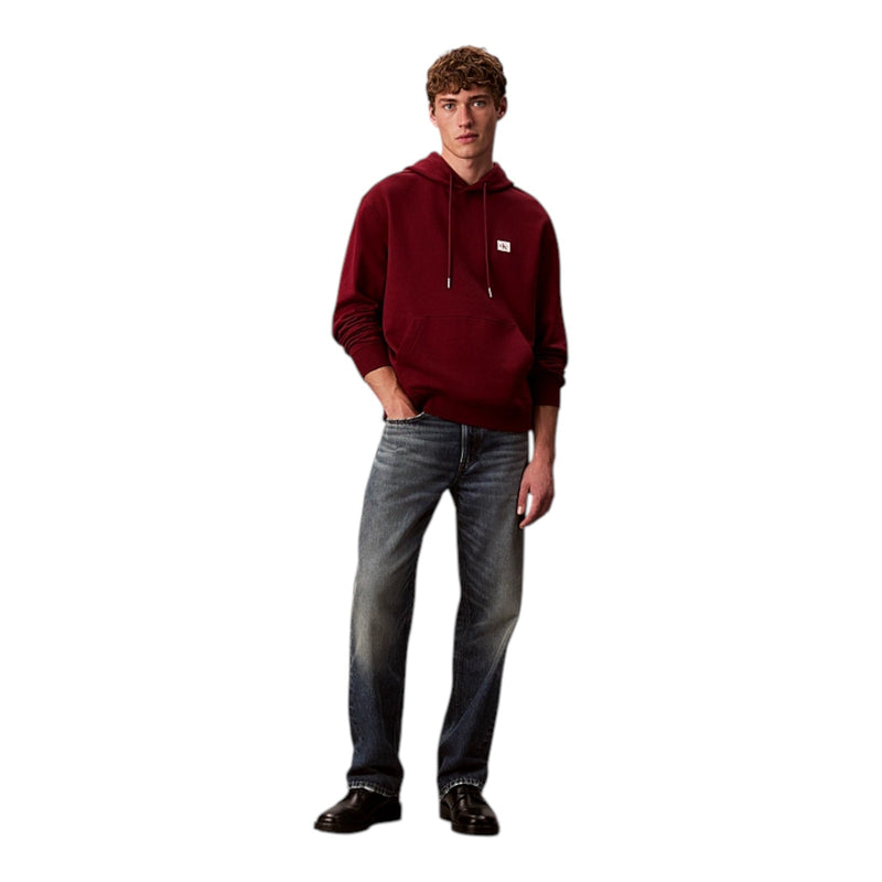 Felpe con cappuccio Uomo Calvin Klein - Ls Eu Badge 350Terry Hoodie - Rosso