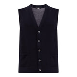 Gilet Uomo Alpha Studio - Gilet Bottoni Merinos Slim Basic - Blu