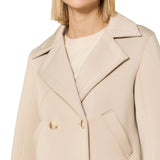 Giubbini Donna RINO & PELLE - Double breasted jacket with detachable hood collar - Panna