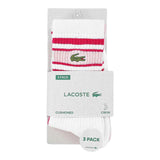Calzini Ragazza Lacoste - Lchn 3Pk Stripe Cotton Crew - Rosa