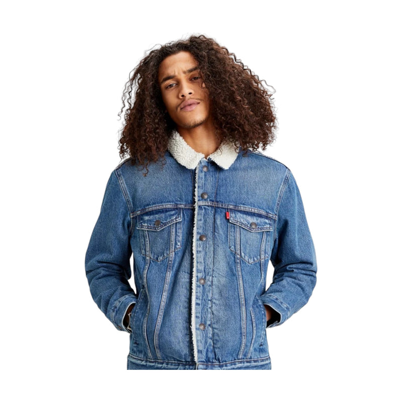 Giubbotti Uomo Levi's - Type Iii Sherpa Trucker Jacket - Azzurro