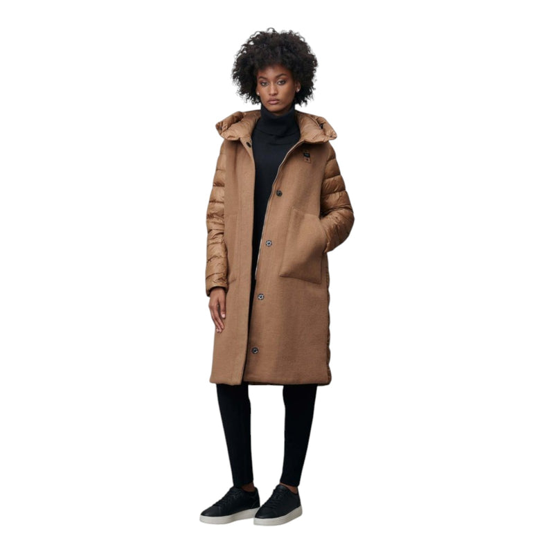 Giubbotti Donna Blauer - Lynde Impermeabile Trench Lunghi Imbottito Ovatta - Cammello