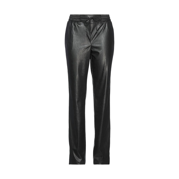 Pantaloni Donna Alpha Studio - Jogging Coulisse Ecopelle - Nero