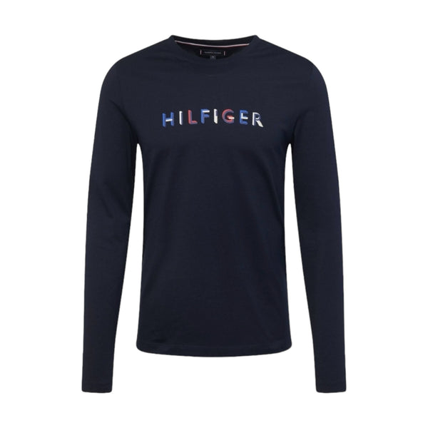 T-shirt Uomo Tommy Hilfiger - Rwb Hilfiger Ls Tee - Blu