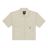Camicie Donna Dickies - Work Shirt Cropped Ss W Whitecap Gray - Panna