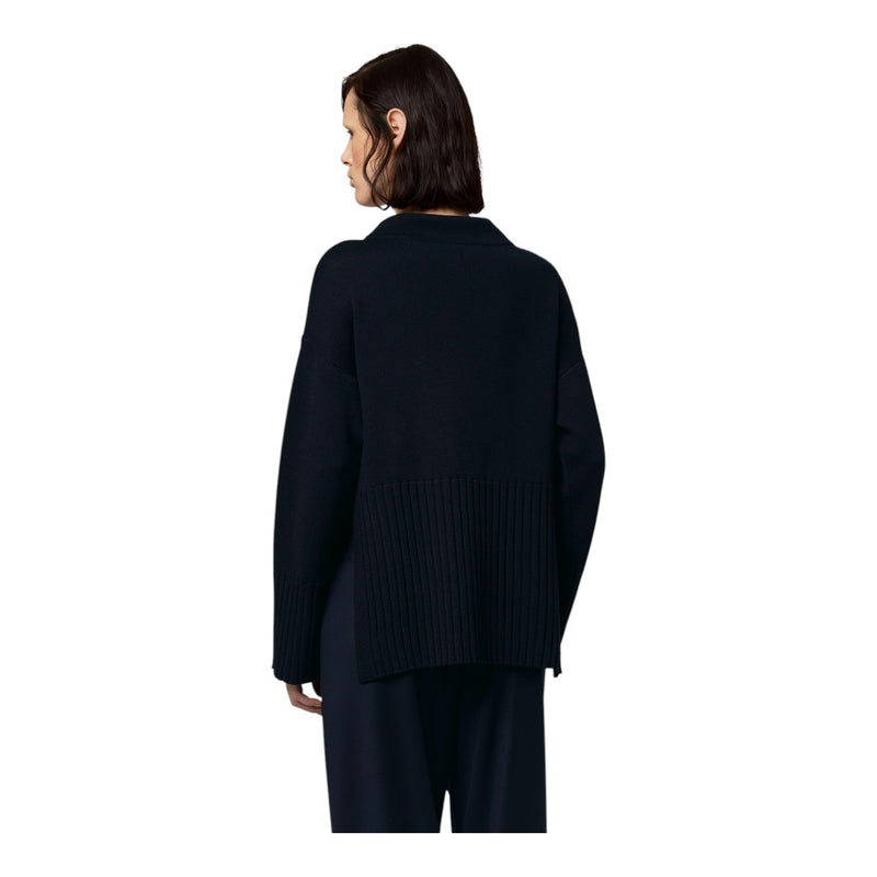 Maglioni Donna Alpha Studio - Collo Tiffany M/L Rasato Profili - Nero