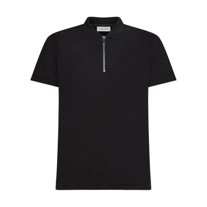 Polo Uomo Calvin Klein - Liquid Touch Silver Zip Polo - Nero