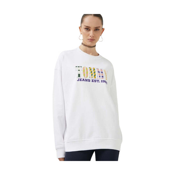 Felpe senza cappuccio Donna Tommy Hilfiger - Tjw Ovr Tj Luxe 2 Crew - Bianco