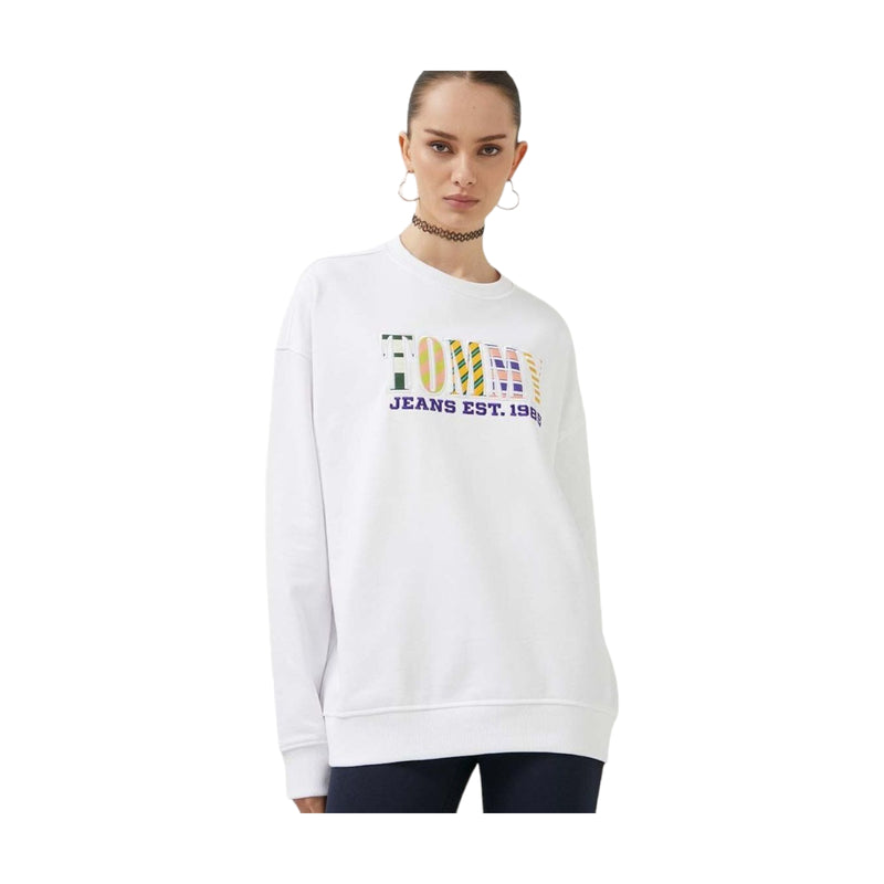 Felpe senza cappuccio Donna Tommy Hilfiger - Tjw Ovr Tj Luxe 2 Crew - Bianco