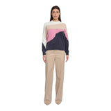 Maglioni Donna RINO & PELLE - Round neck sweater with colour print - Multicolore