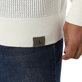 Maglie Uomo Calvin Klein - Ls Cotton Mesh Crew Swtr 12Gg - Panna