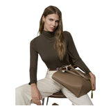 T-shirt Donna Surkana - T-shirt aderente a collo alto - Marrone