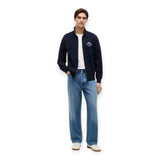 Felpe senza cappuccio Uomo Tommy Hilfiger - Script Stack Fz Stand Collar - Blu