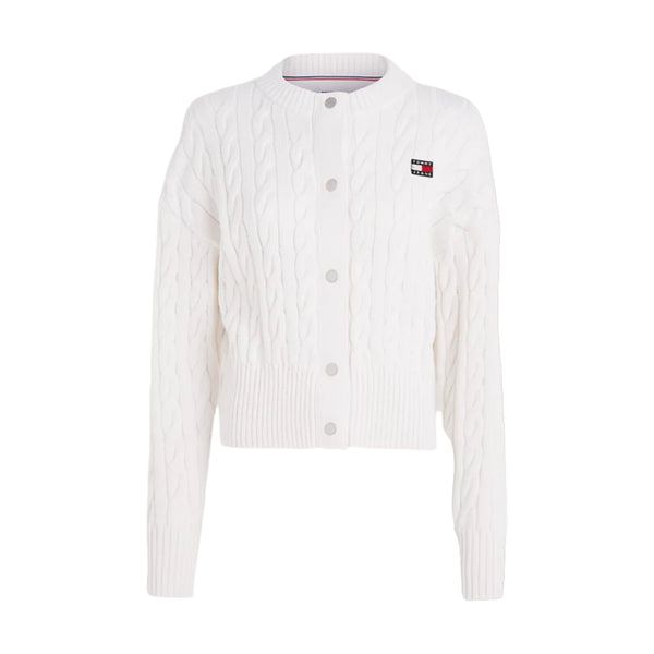 Cardigan Donna Tommy Hilfiger - Tjw Badge Cable Cardigan - Bianco