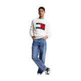 Maglioni Uomo Tommy Hilfiger - Tjm Rlx Flag Cable Knit Sweater - Bianco