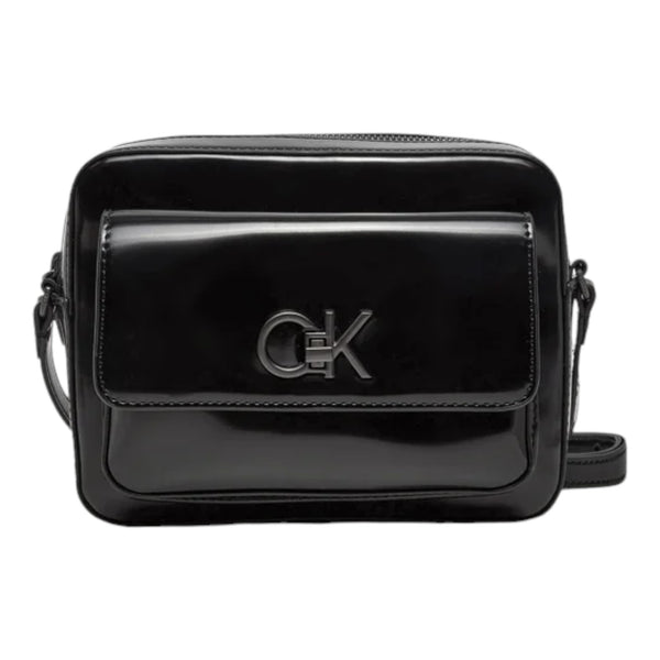 Borse a spalla Donna Calvin Klein - Re-Lock Camera Bag_Shiny - Nero