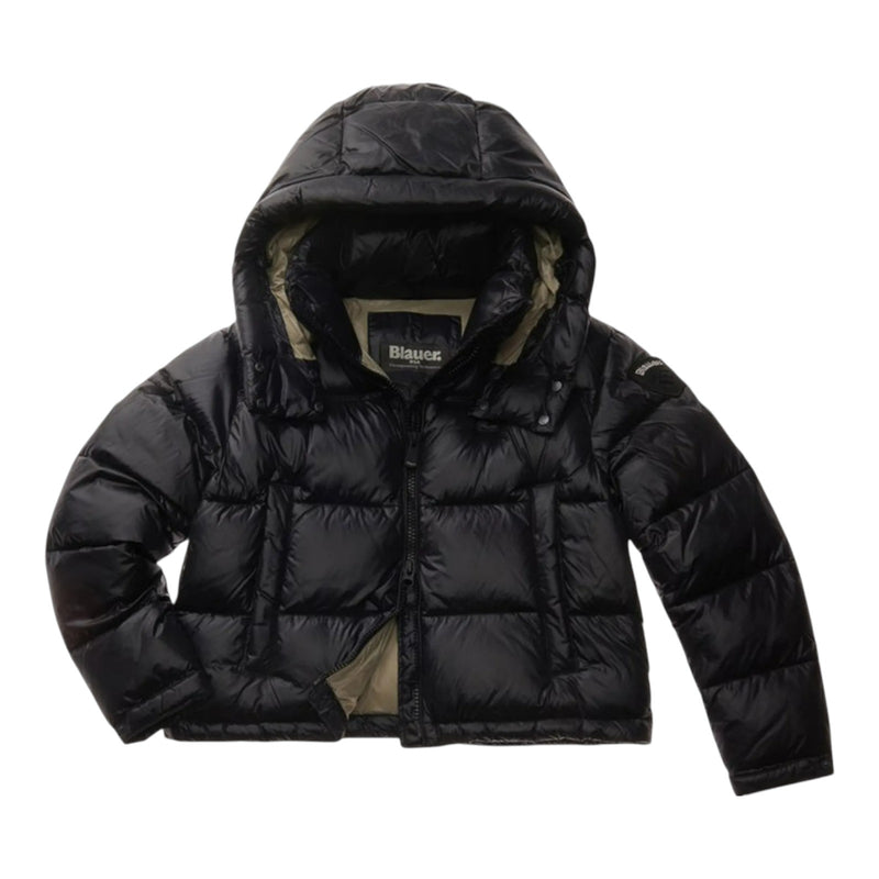 Piumini Donna Blauer - Gloria Giubbini Corti Imbottito Ovatta - Nero