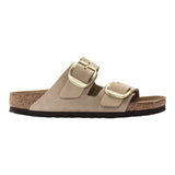 Sandali Donna Birkenstock - Arizona Big Buckle Nubuck Leather - Beige