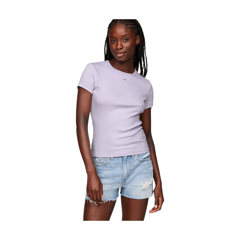 T-shirt Donna Tommy Hilfiger - Tjw Slim Essential Rib Ss - Lavanda