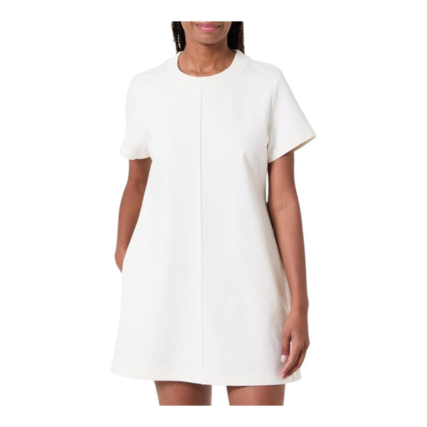 Vestiti casual Donna Calvin Klein - A- Punto Milano T Shirt Dress - Panna