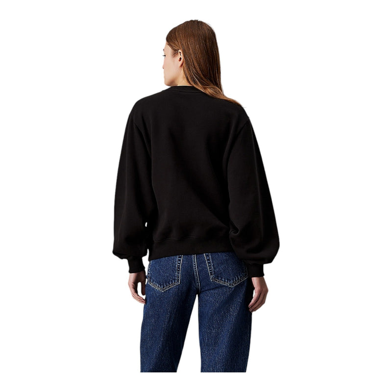 Felpe senza cappuccio Donna Calvin Klein - Chenille Monologo Crewneck - Nero