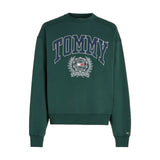 Felpe senza cappuccio Uomo Tommy Hilfiger - Tjm Boxy College Graphic Crew - Verde