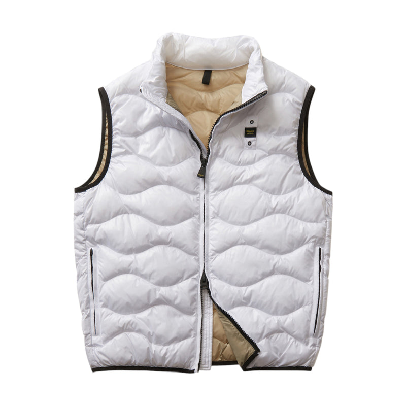 Gilet Uomo Blauer - Smanicati Imbottito Ovatta - Bianco