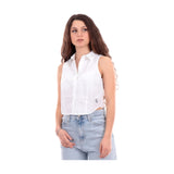 Camicie Donna Calvin Klein - Woven Label Sleeveless Shirt - Bianco