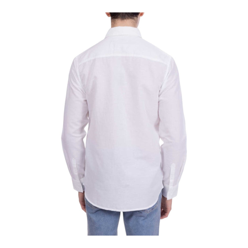 Camicie casual Uomo Calvin Klein - Linen Cotton Shirt - Bianco