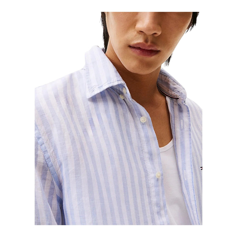 Camicie casual Uomo Tommy Hilfiger - Pigment Dyed Li Solid Rf Shirt - Azzurro