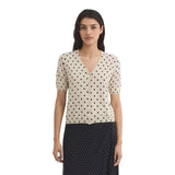 T-shirt Donna nice things - Short Sleeve Jacket Whit Pois - Beige