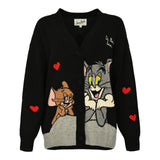 Cardigan Donna Mc2 Saint Barth - Sasi Long Jacquard Cardigan - Nero