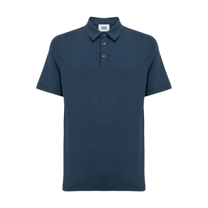 Polo Uomo Alpha Studio - Polo Camicia M/M Ice Cotton - Denim