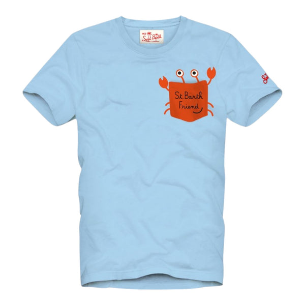 T-shirt Bambini Unisex Mc2 Saint Barth - T Shirt With Pocket - Azzurro