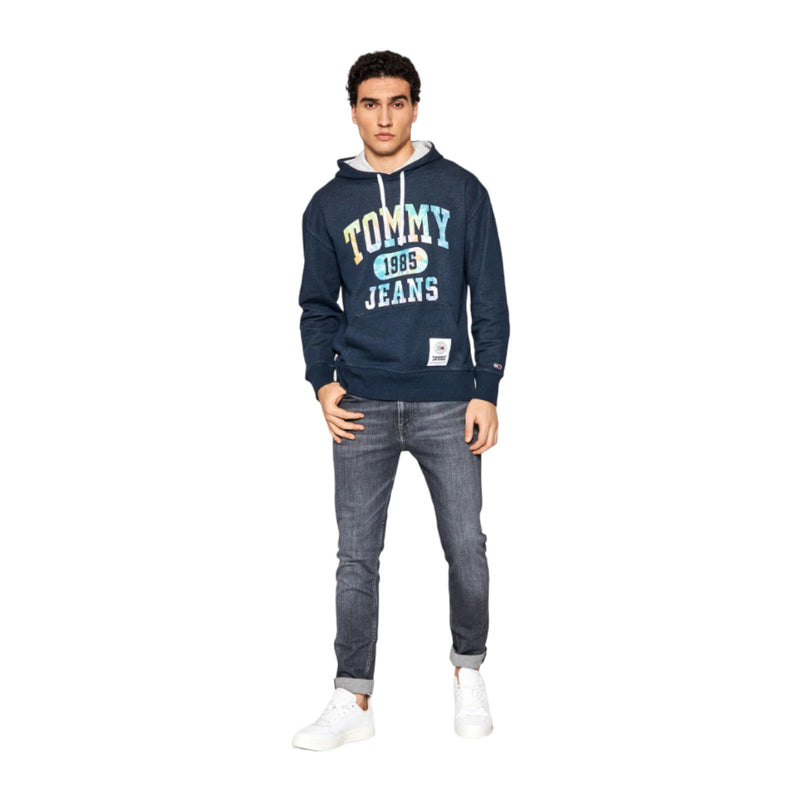 Felpe con cappuccio Uomo Tommy Hilfiger - Tjm College Tie Dye Hoodie Garzata - Blu