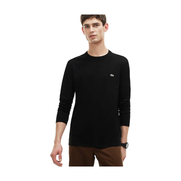 Maglie Uomo Lacoste - T-Shirt Girocollo Pima Ml - Nero