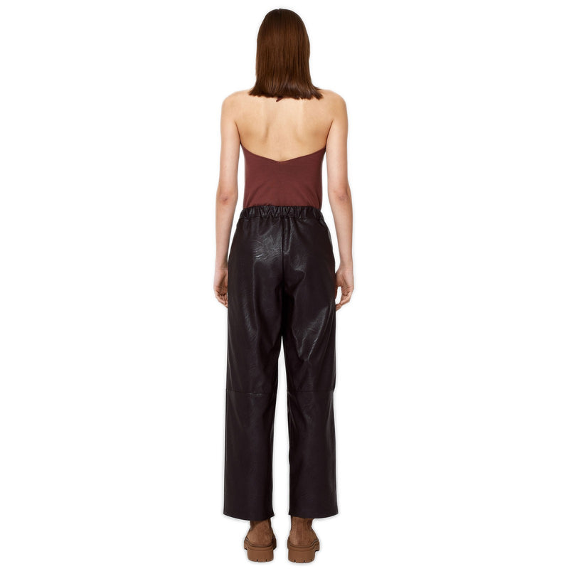 Pantaloni Donna Alpha Studio - Pantaloni Dritti Eco Leather - Marrone